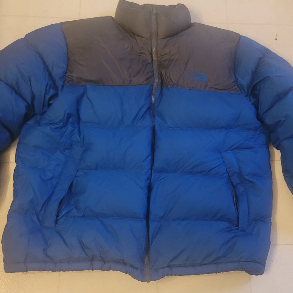 The North Face 700 STOW AWAY Puffer Blue/Grey Jacket Men's size XXL EUC